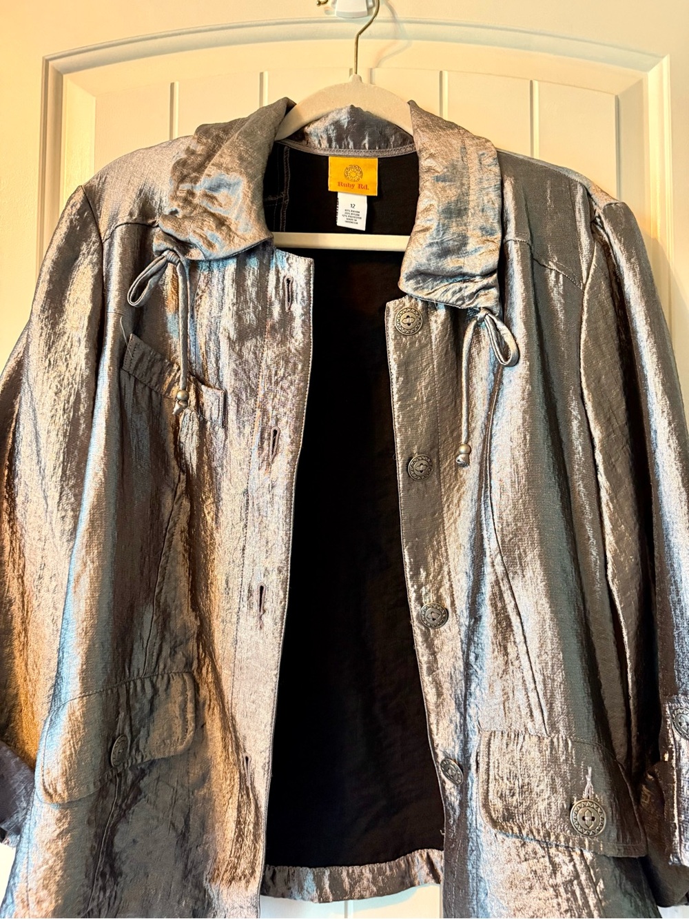 Ruby Rd. Metallic Silver Light Jacket - Picture 7 of 13